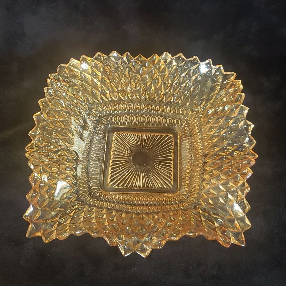 Gorgeous Vintage Amber Candy Dish